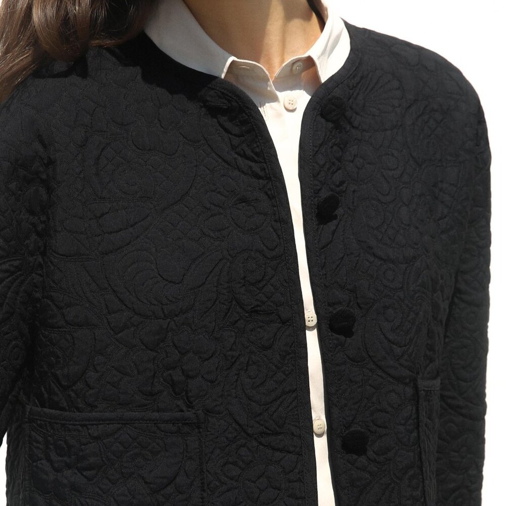 Zara Black Floral Embroidered Jacket | XS